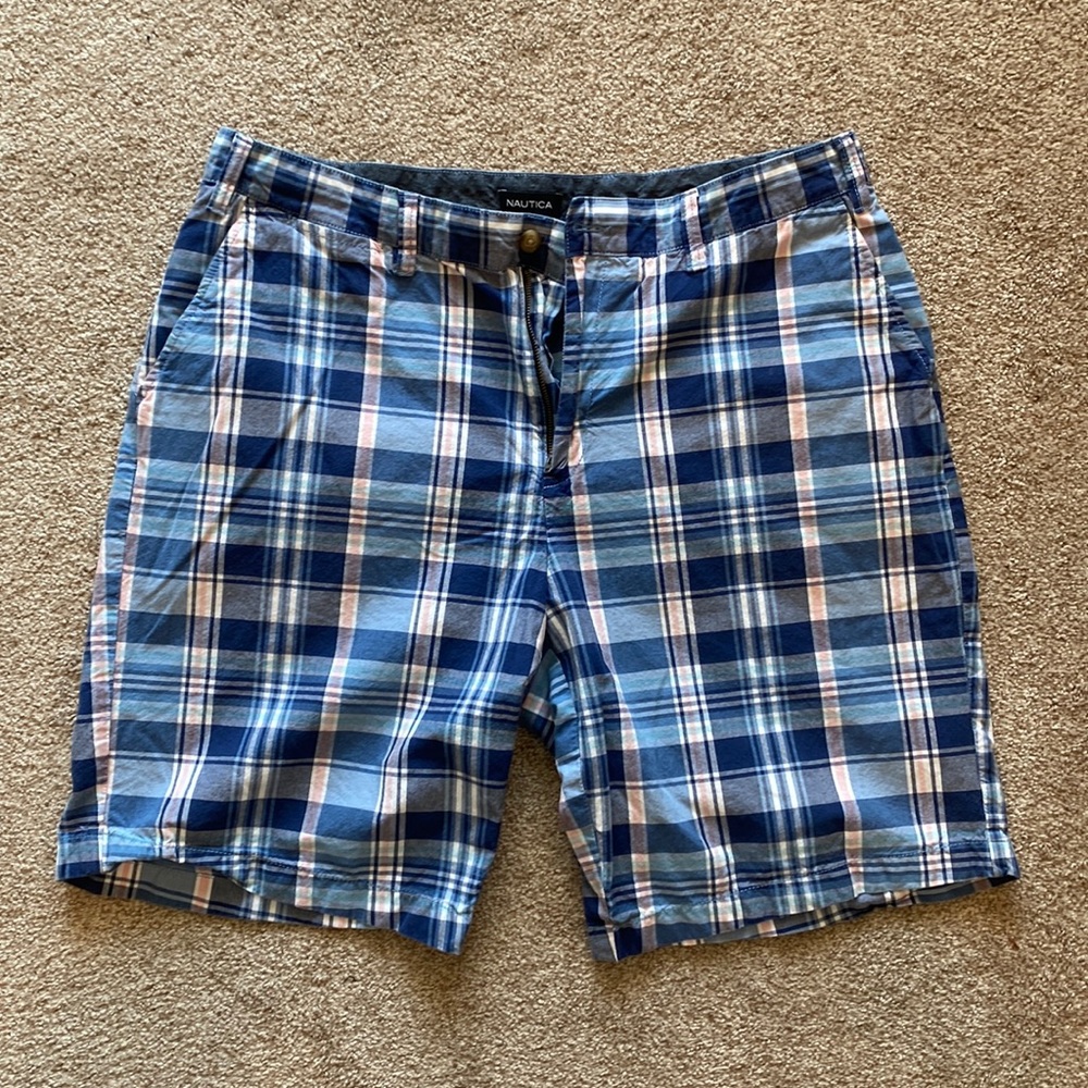 Blue Pink Plaid Nautica Shorts 38 waist